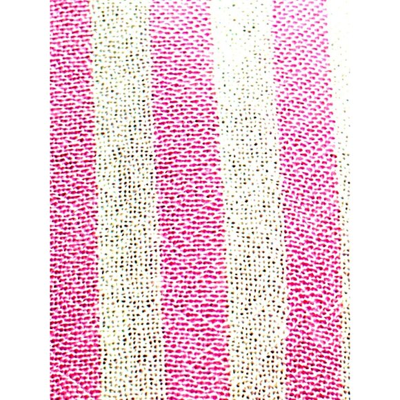 CCC Luxurious Cozy Fabrics Pink White Striped Long Sleeve Button Down Shirt Med - Picture 8 of 8